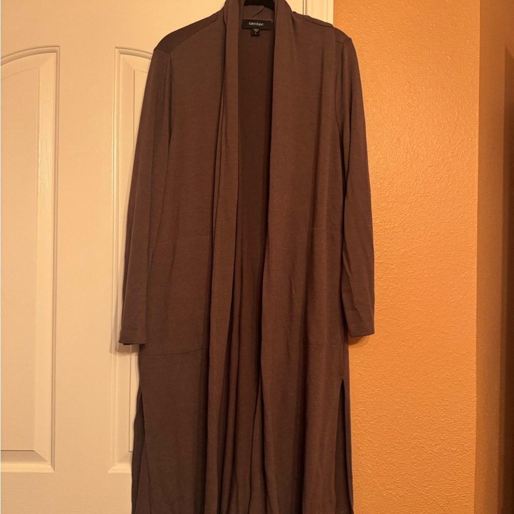Brown Longline Women's Cardigan